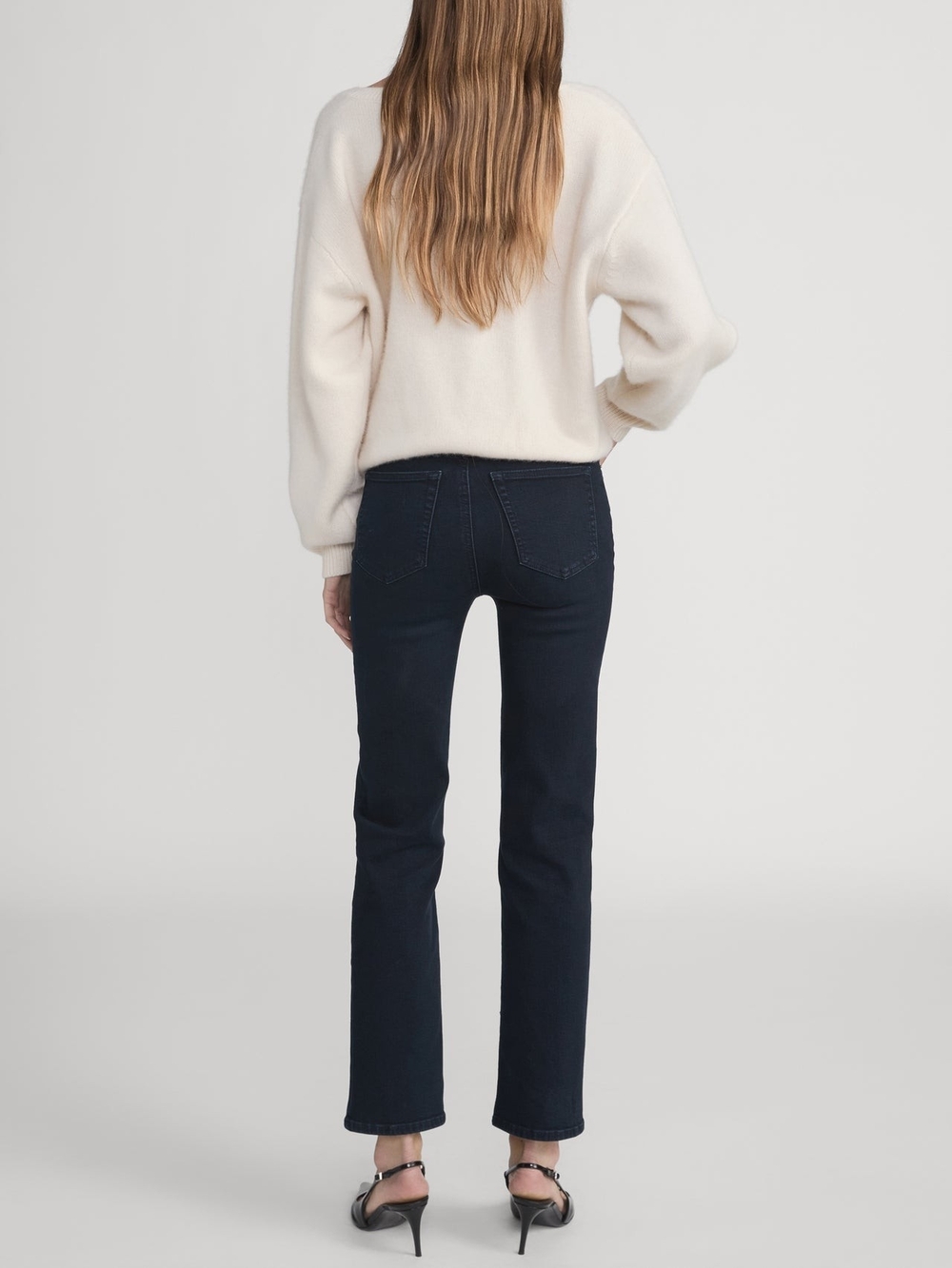 Frame Denim Le Sleek High Straight Jeans in Dark Indigo - Picture 6 of 10